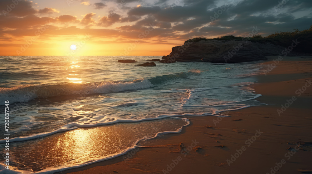 Fototapeta premium Beautiful sunset at the beach