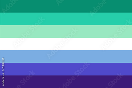 Gay Men Pride Flag in shape. LGBT pride flag.