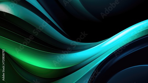 Abstract blue and green wavy background. 3d rendering  3d illustration. Generative AI