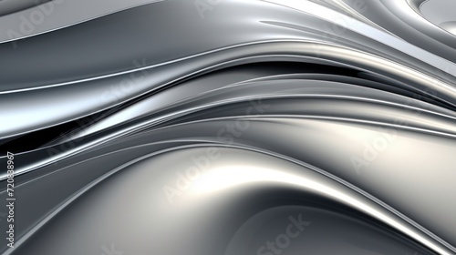 3d render of metallic wavy background with some smooth lines in it Generative AI