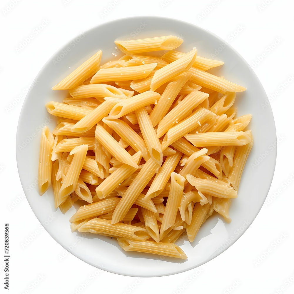 Delectable Pasta on Plate - Tempting Top View of Italian Cuisine Delectable Pasta on Plate - Tempting Top View of Italian Cuisine