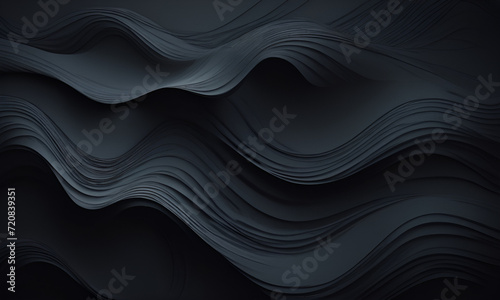 Dark abstract wallpaper background with flowing waves