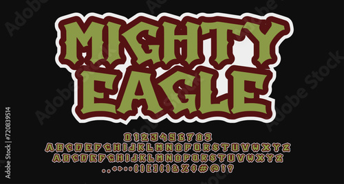 mighty eagle font gothic Coloring text effect Alphabet Alphabet gothic retro display font lettering handwritten