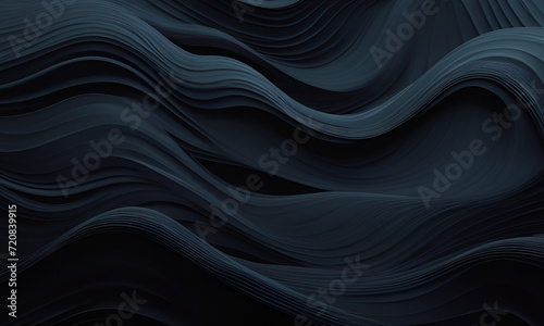 Dark abstract wallpaper background with flowing waves © Zain