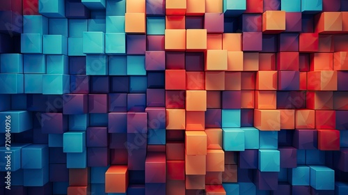 Abstract background with cubes. 3d rendering  3d illustration. Generative AI