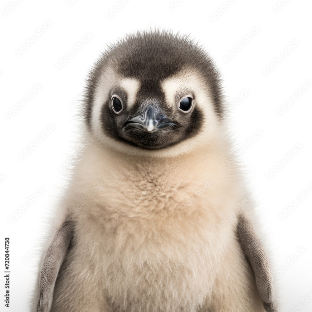 Baby Penguin portrait isolated on a white background