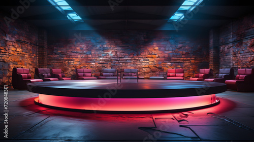 Vibrant Nights: Captivating Stage Design for Unforgettable Club Experience, Music and Dance at City's Exciting Entertainment Show!, generative AI