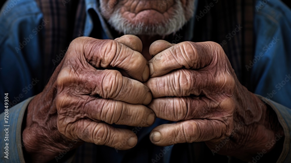Weathered Hands: A Lifetime of Hardship AI Generated