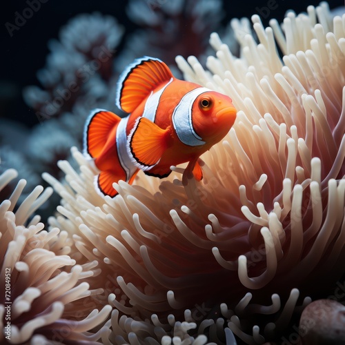 Colorful Clownfish in a Bleached Anemone AI Generated © Alex