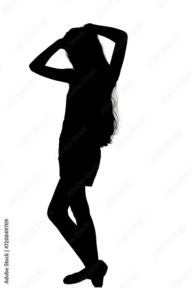 woman dancing body expression contemporary ballet dance silhouette illustration vector mocup