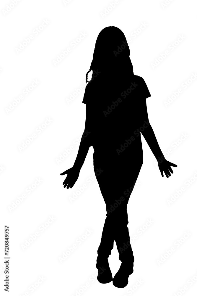 woman dancing body expression contemporary ballet dance silhouette illustration vector mocup