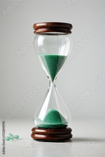"AI-Generated Hourglass with Green Sand" 