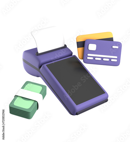 3d rendering of electronic cashless payments and secure transactions