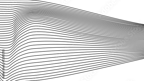 Abstract wave element for design. digital frequency track equalizer. stylish line art background. Vector illustration Waves with lines are created using the blend tool. Curved wavy lines and smoothly