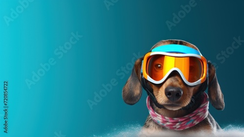 Funny Cute Animal Wearing Snowboard Goggles Ready for Holiday Travel AI Generated