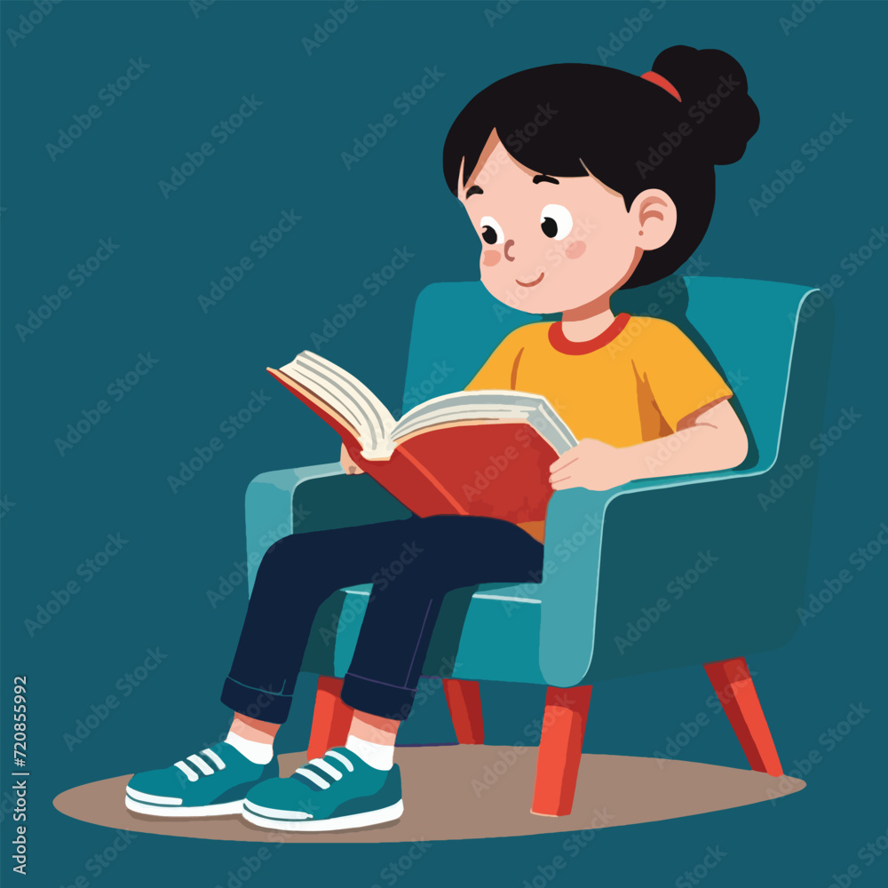 vector of happy kids enjoy reading a book, happy book day international.