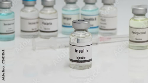 Insulin in a vial, Chemicals used in medicine or laboratory experiment