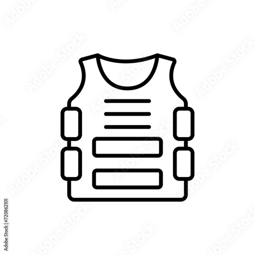 Body armor outline icons, minimalist vector illustration ,simple transparent graphic element .Isolated on white background