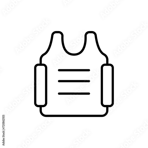 Body armor outline icons, minimalist vector illustration ,simple transparent graphic element .Isolated on white background