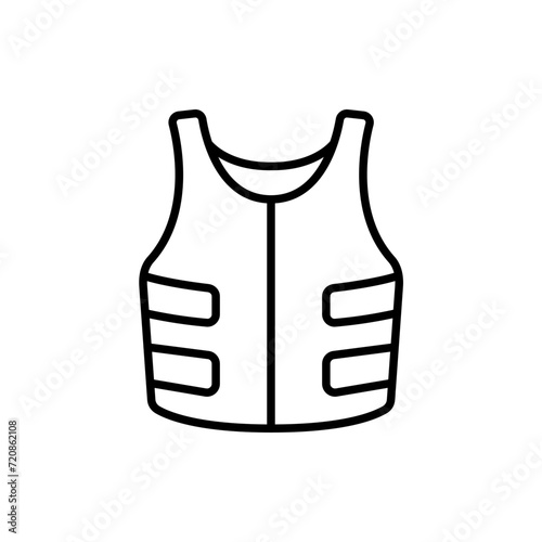 Body armor outline icons, minimalist vector illustration ,simple transparent graphic element .Isolated on white background