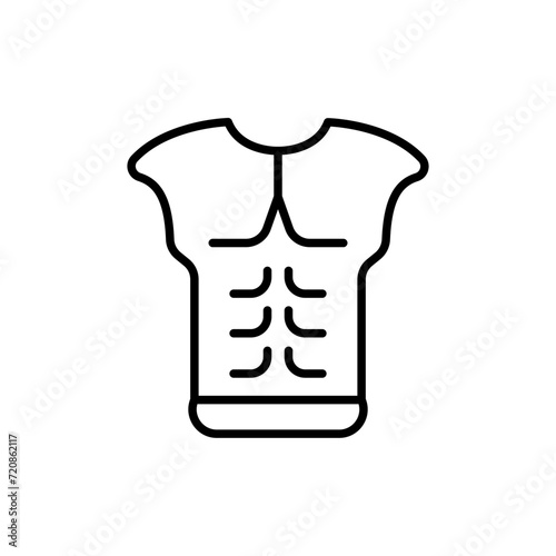 Body armor outline icons, minimalist vector illustration ,simple transparent graphic element .Isolated on white background