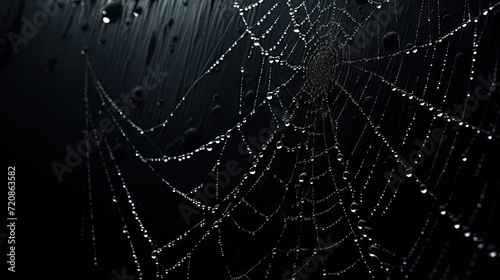 Moonlit Spider Web in a Dark Corner AI Generated