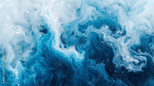 Creative Graphic Design Abstract Background - blue and white water effect waves
