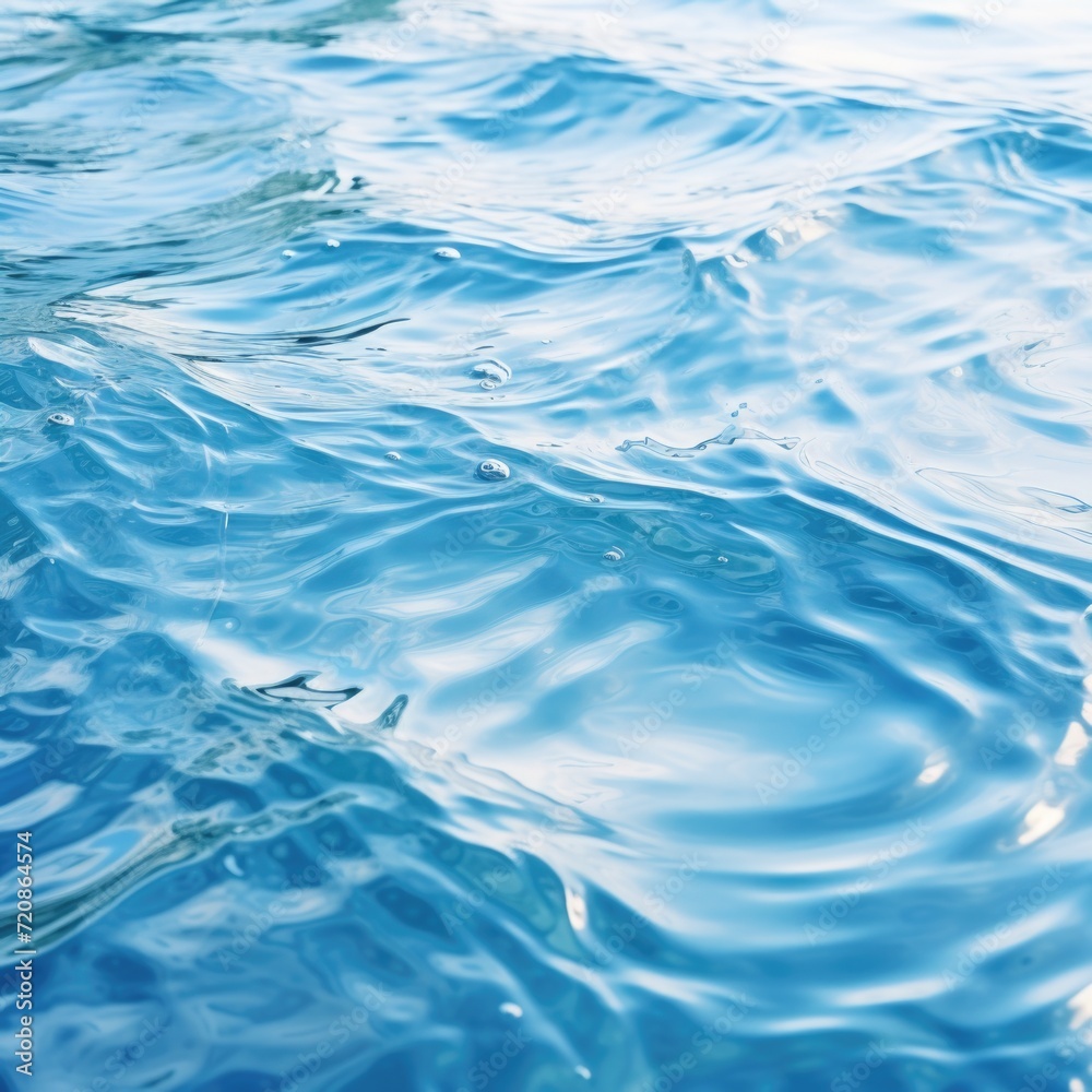 Beautiful natural light blue background with the texture of a light wave on the water.