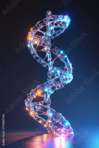 Scientific cartoon medical spiral genetic dna 3d illustration rendering 3d icon isolated.