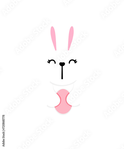 White rabbit with egg