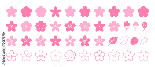 桜の花のアイコンセット