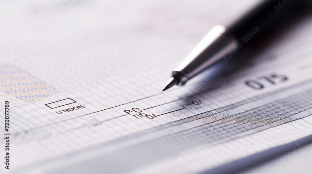 Blank cheque template. Empty check illustration. Image featuring a blank check design, suitable for financial and business-related concepts. Blank cheque template. Empty check illustration. Image featuring a blank check design, suitable for financial and business-related concepts.
