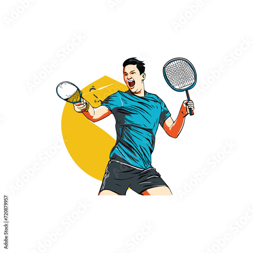 Tennis Sport Silhouette Logo Designs Template