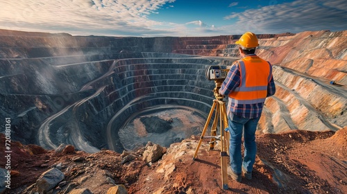copper mine worker open pit Mine Surveying photo