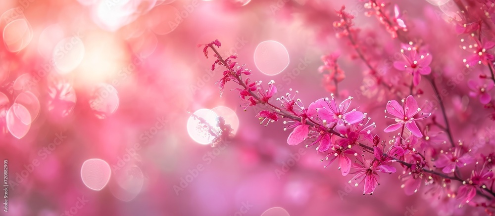 Nature's Vibrant Symphony: Derived from Bright Pink Bokeh in Nature's Breathtaking Display