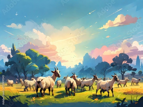 landscape with sheep