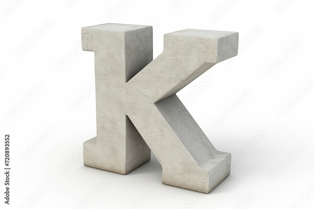 Single letter k isolated on a white background for design and typography projects Single letter k isolated on a white background for design and typography projects