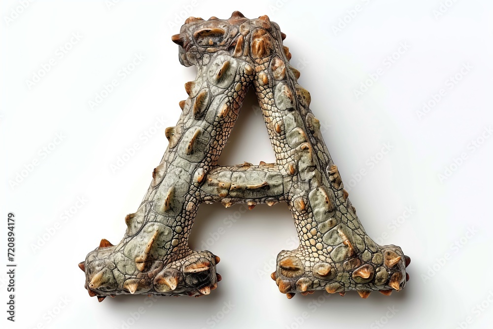 Alligator head on white background   letter  a  for education and design concepts.