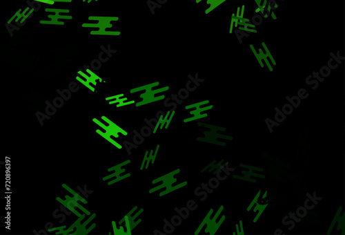 Dark Green vector backdrop with long lines.