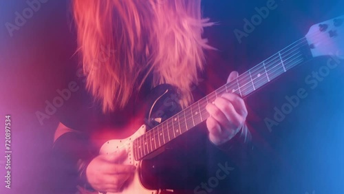 Concert Stage Man Plays Rock Guitar
 photo