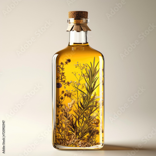 Organic Flaxseed Oil Bottle: Natural Design Appeal