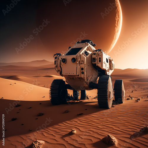 A mars rover on the red planet. © A Luna Blue