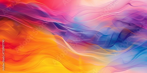 A vibrant abstract image with waves of orange, pink, and purple hues blending smoothly.