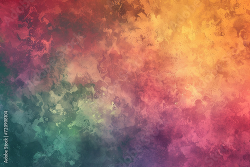 A colorful abstract background with a blend of red, orange, green, and purple hues. © Enigma