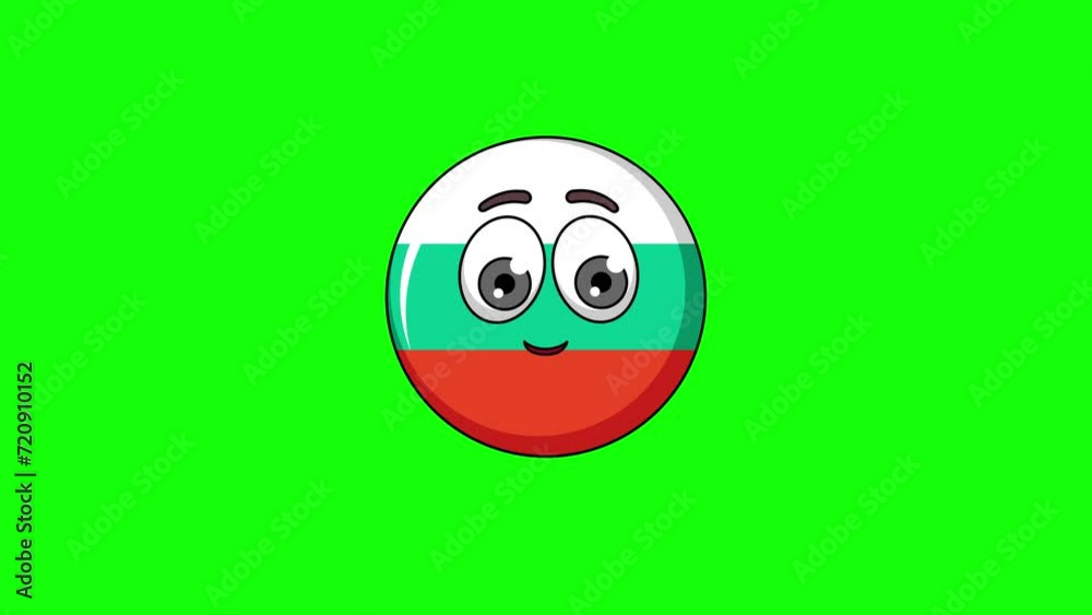 flag of bulgaria cartoon character with a saluting face, emoji emoticon animation flag of bulgaria cartoon character with a saluting face, emoji emoticon animation