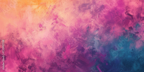 An abstract digital painting with dynamic brush strokes in shades of pink, purple, and blue across a wide canvas.