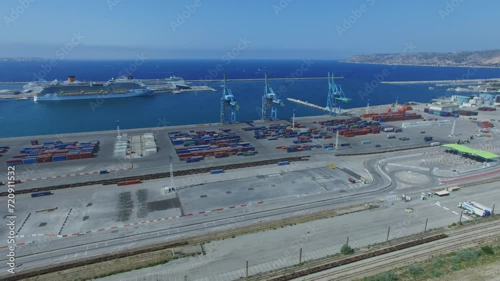 Mourepiane container terminal and Pool Mirabeau with cruise liners Mourepiane container terminal and Pool Mirabeau with cruise liners