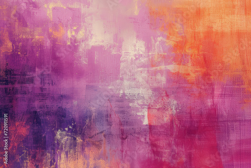 textured abstract painting with a blend of purple, pink, and orange colors, giving a sense of depth and emotion.