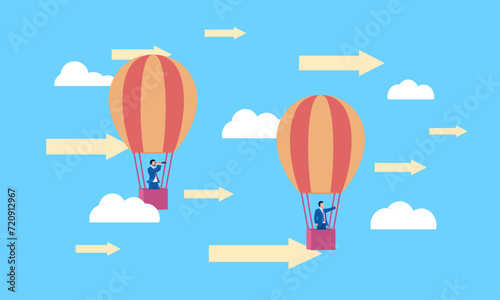 Business concept illustration of moving forward bravely