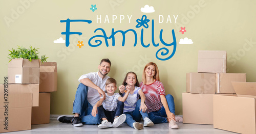 Happy family with belonging...